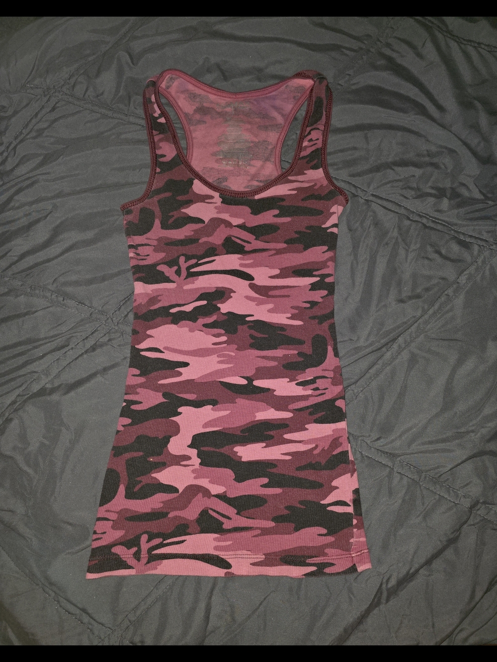 Miley Cyrus & Max Azria Pink Camo Racerback Tank Top